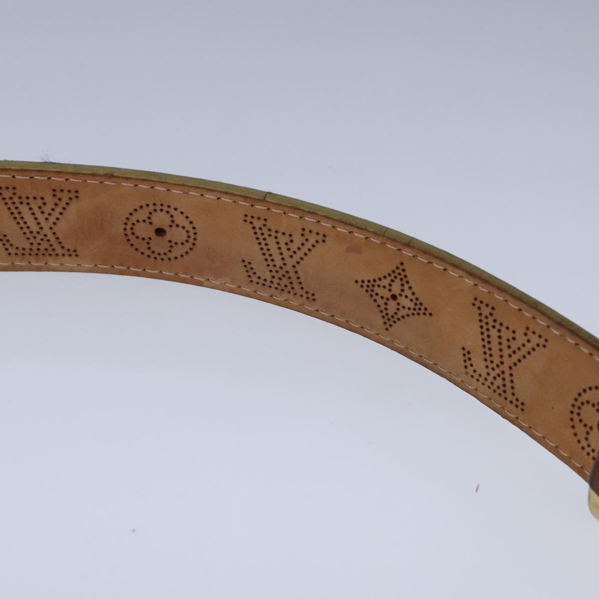 LOUIS VUITTON Monogram Mahina Ceinture Belt 39.8"" Gold M9614W LV Auth bs21109