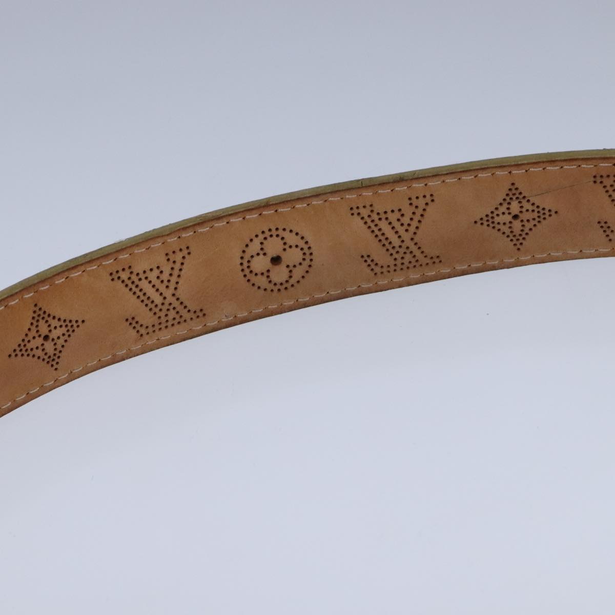 LOUIS VUITTON Monogram Mahina Ceinture Belt 39.8"" Gold M9614W LV Auth bs21109