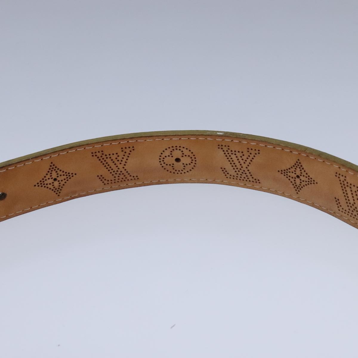 LOUIS VUITTON Monogram Mahina Ceinture Belt 39.8"" Gold M9614W LV Auth bs21109