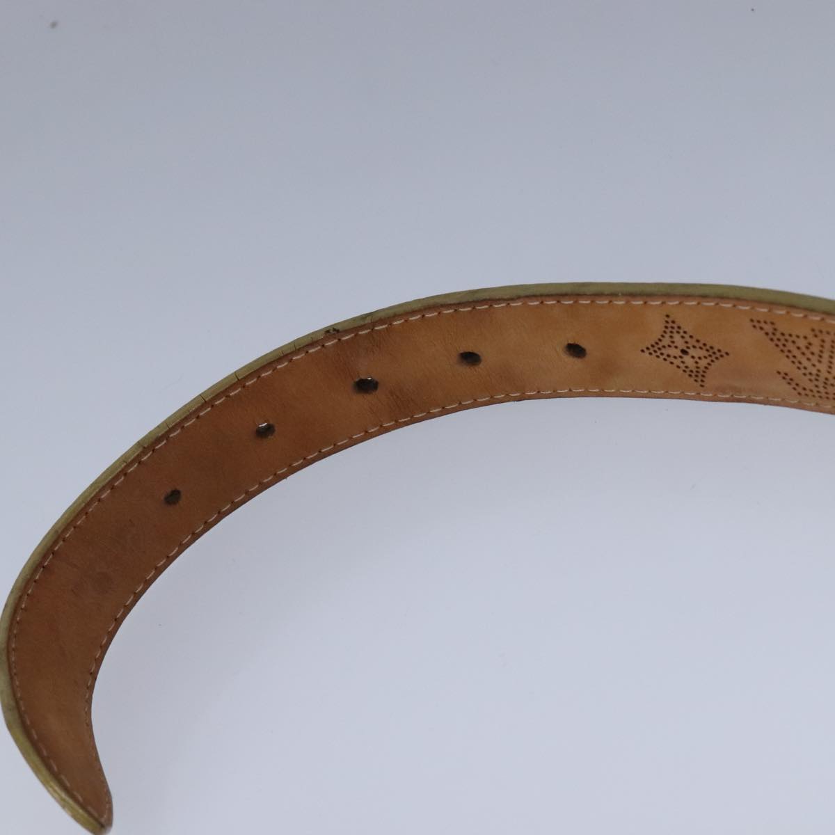 LOUIS VUITTON Monogram Mahina Ceinture Belt 39.8"" Gold M9614W LV Auth bs21109