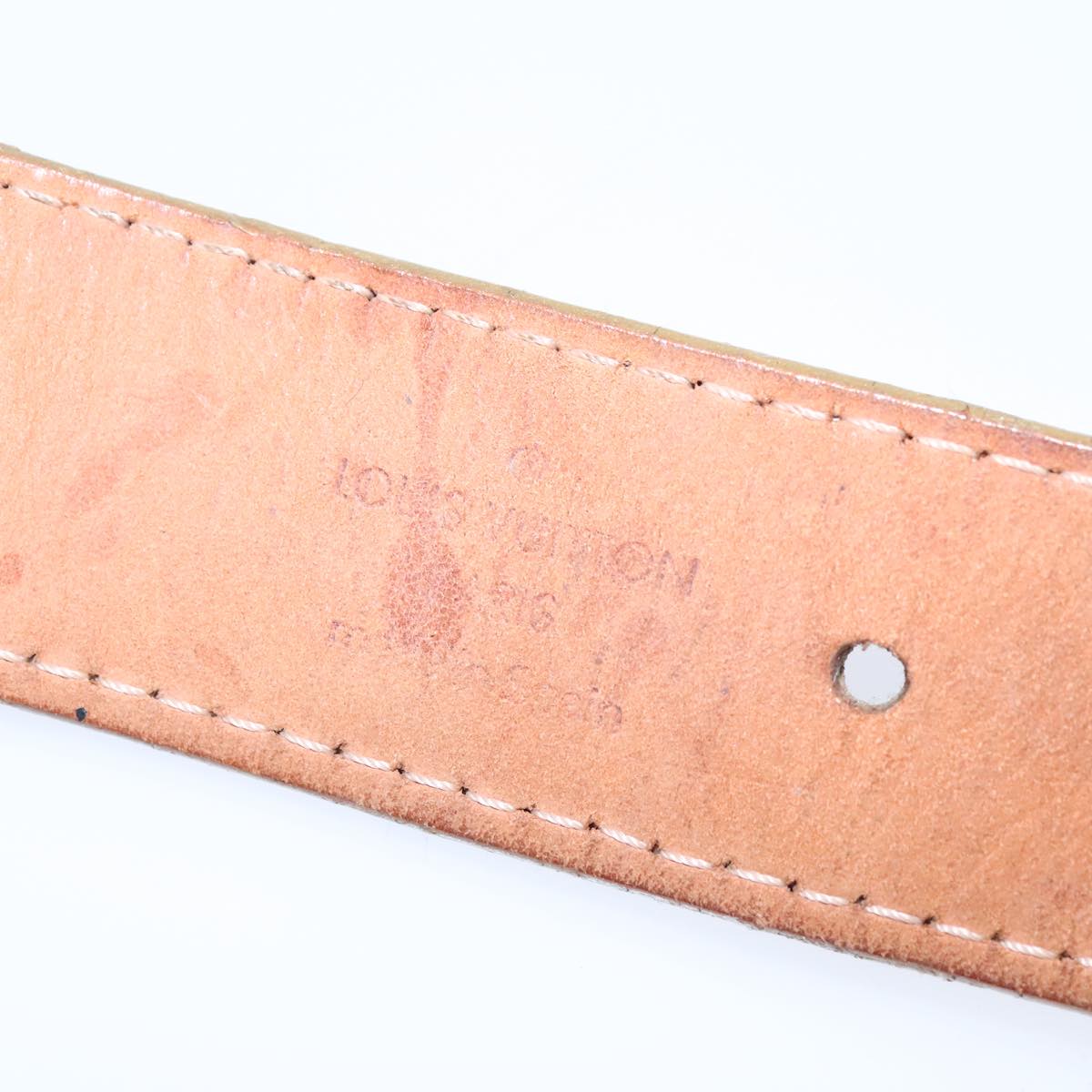 LOUIS VUITTON Monogram Mahina Ceinture Belt 39.8"" Gold M9614W LV Auth bs21109