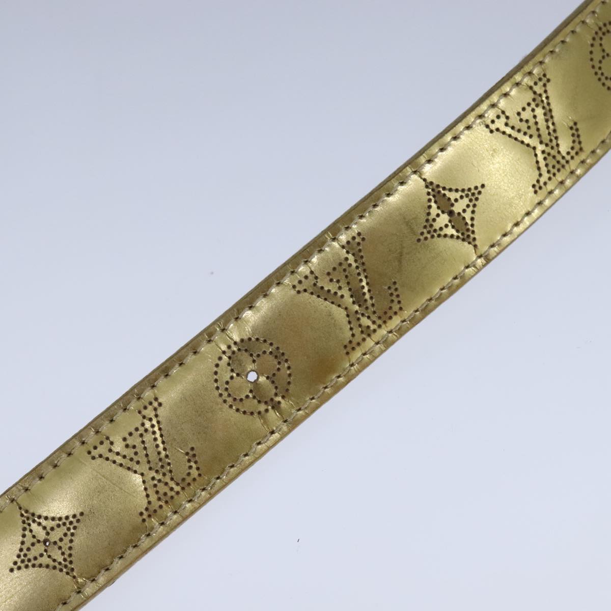 LOUIS VUITTON Monogram Mahina Ceinture Belt 39.8"" Gold M9614W LV Auth bs21109