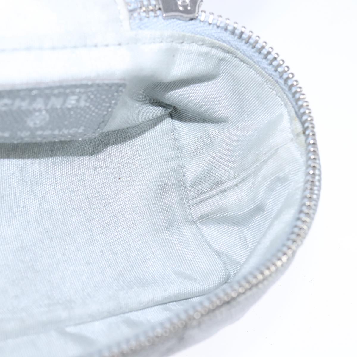 CHANEL Matelasse Hand Bag Caviar Skin 2way Silver CC Auth bs21131