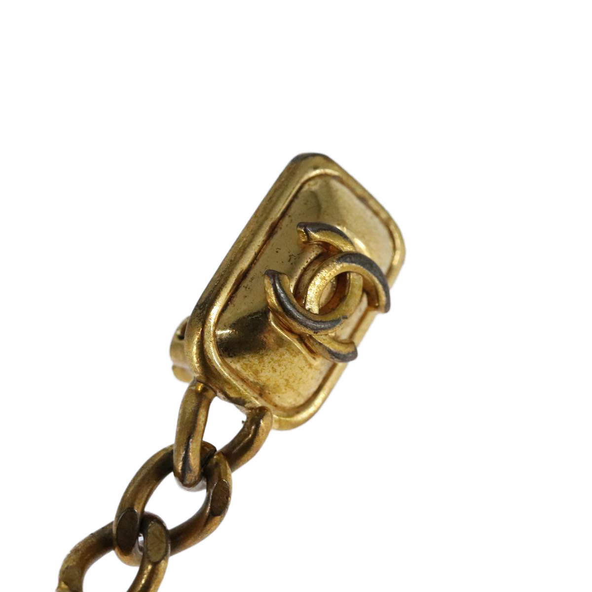 CHANEL Earring metal Gold Tone CC Auth bs21164