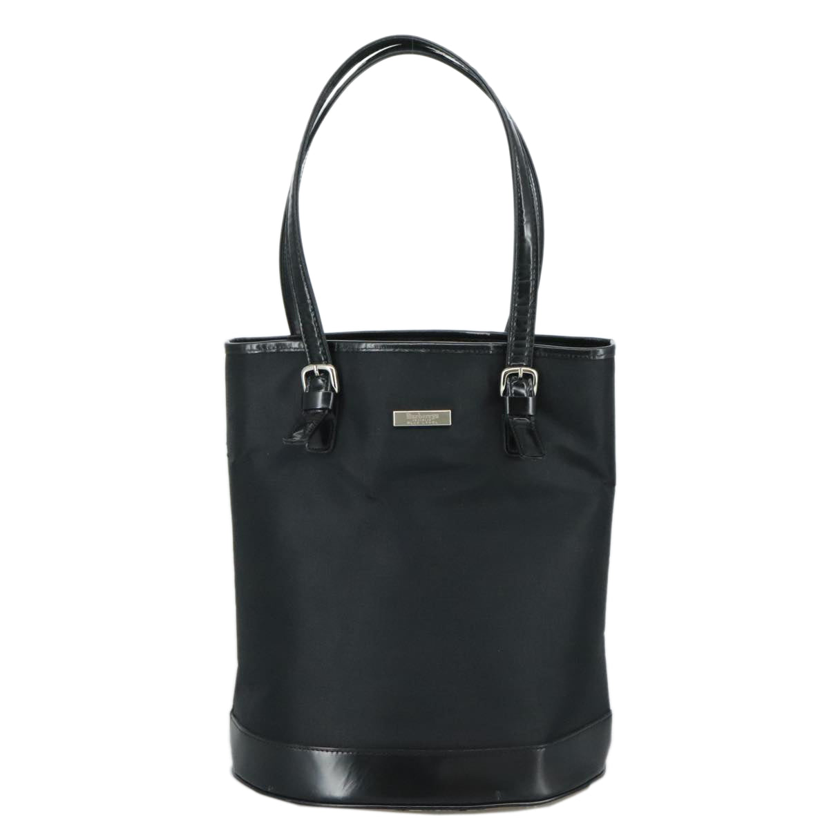 Burberrys Blue Label Tote Bag Nylon Black Auth bs21183