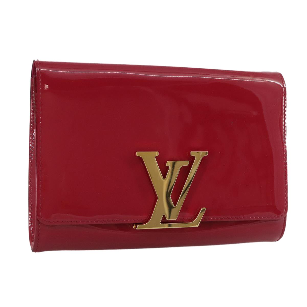 LOUIS VUITTON Pochette Louise EW Bag Patent Rose Andian M94270 LV Auth bs21225V