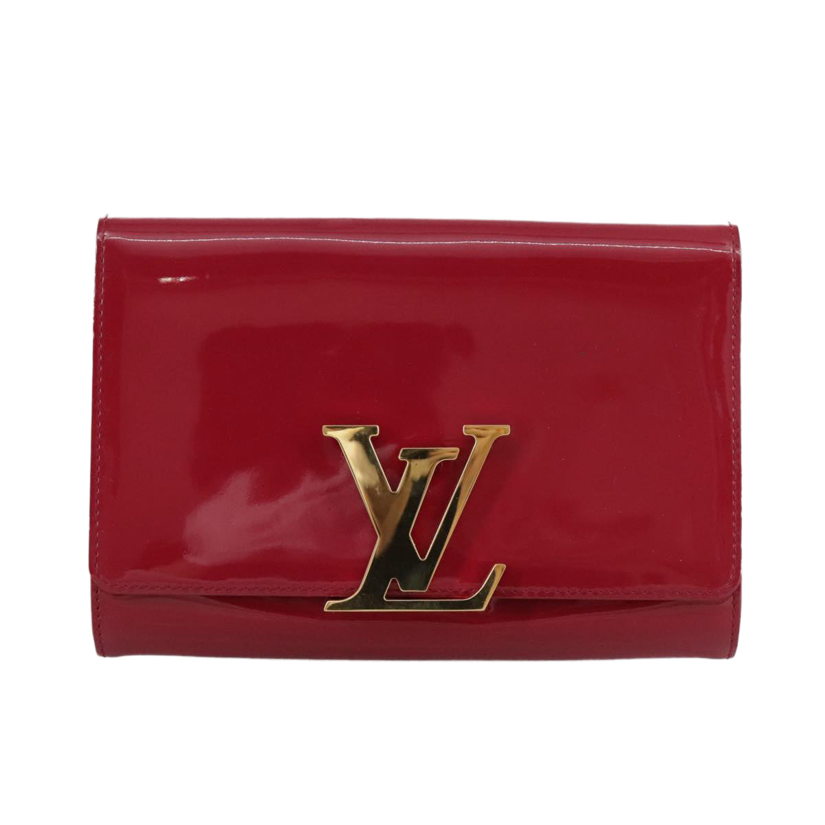 LOUIS VUITTON Pochette Louise EW Bag Patent Rose Andian M94270 LV Auth bs21225V