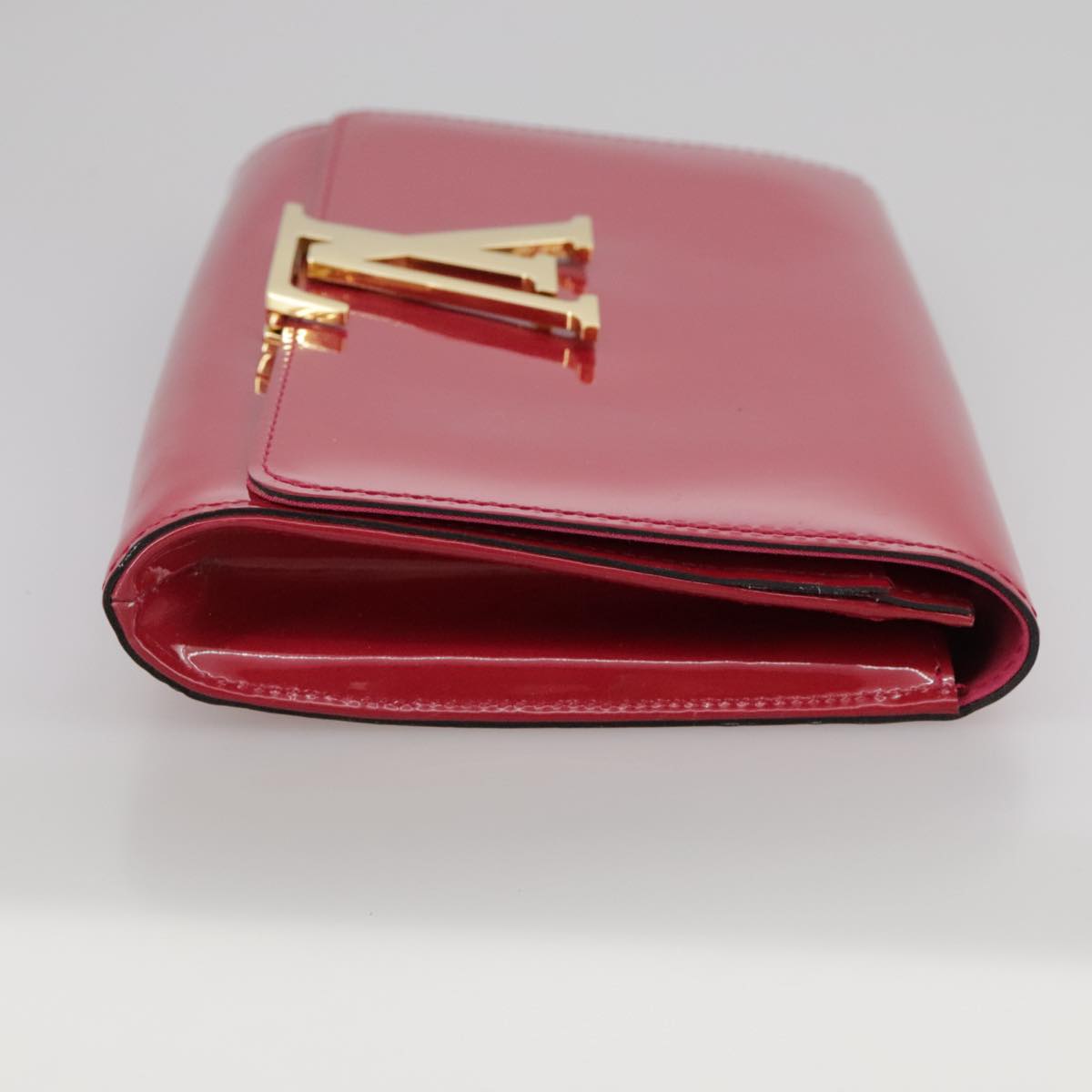 LOUIS VUITTON Pochette Louise EW Bag Patent Rose Andian M94270 LV Auth bs21225V