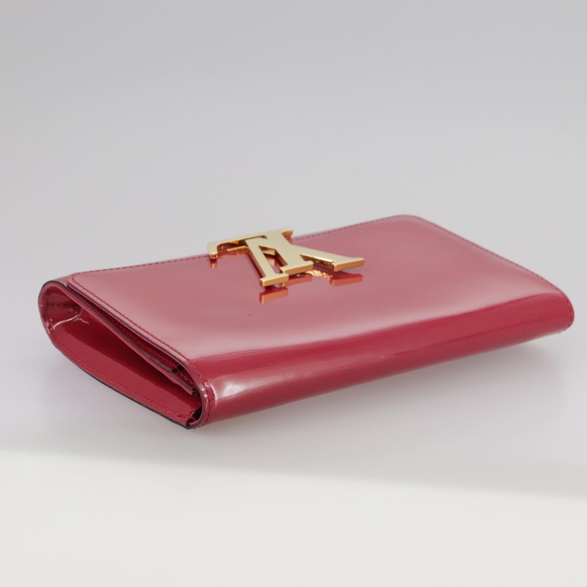 LOUIS VUITTON Pochette Louise EW Bag Patent Rose Andian M94270 LV Auth bs21225V