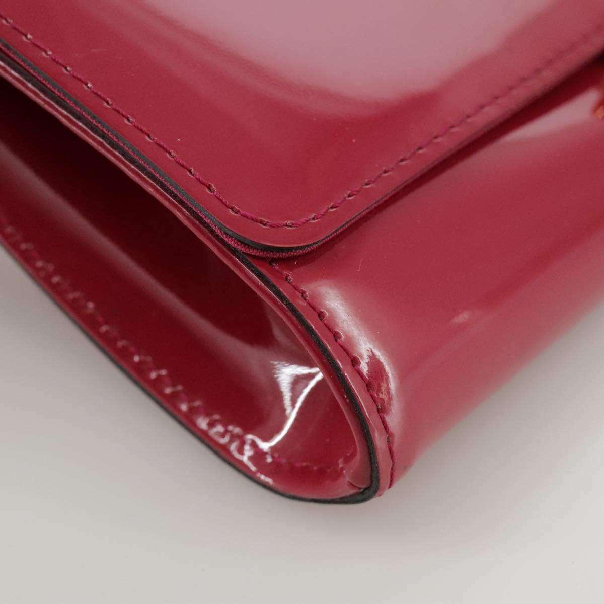LOUIS VUITTON Pochette Louise EW Bag Patent Rose Andian M94270 LV Auth bs21225V