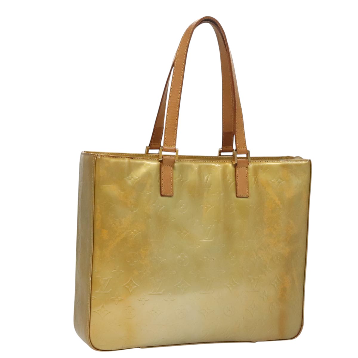LOUIS VUITTON Monogram Vernis Columbus Tote Bag Gris M91028 LV Auth bs21249