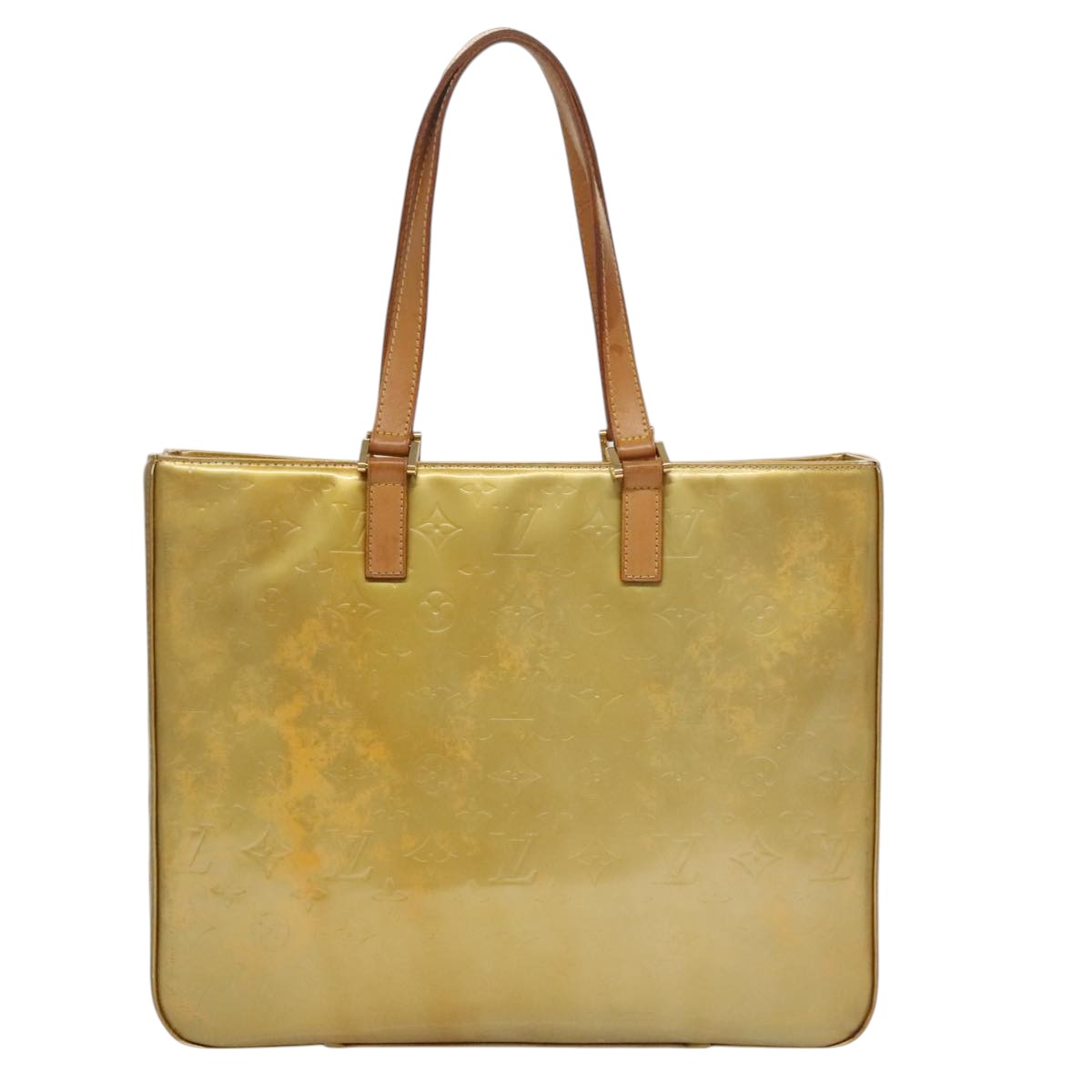 LOUIS VUITTON Monogram Vernis Columbus Tote Bag Gris M91028 LV Auth bs21249