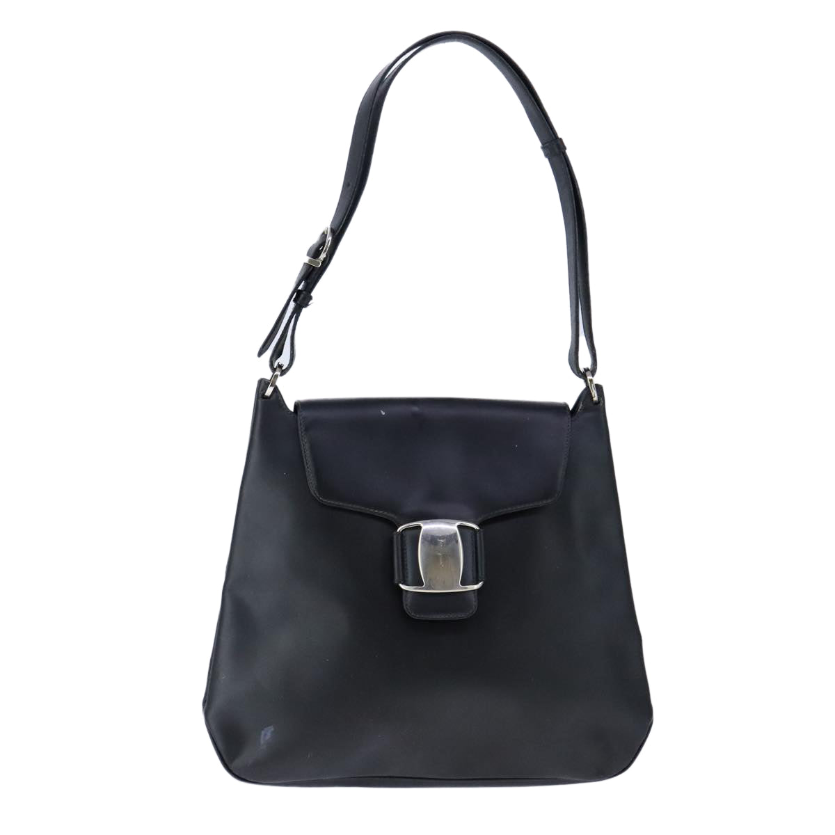 Salvatore Ferragamo Shoulder Bag Patent leather Black Auth bs21286