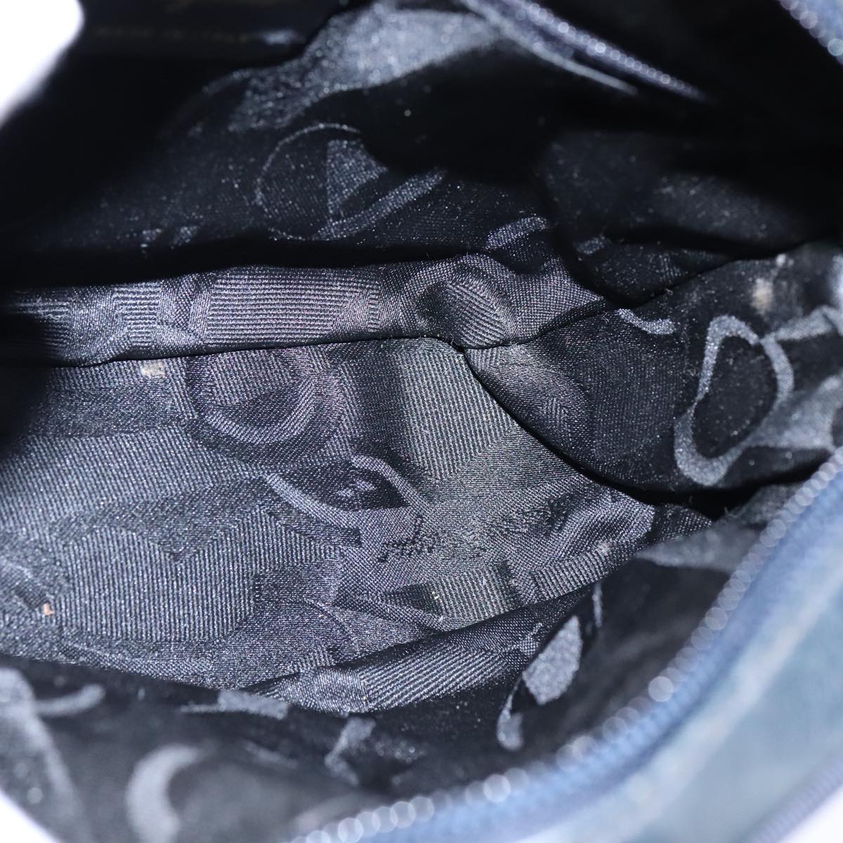 Salvatore Ferragamo Vala Shoulder Bag Leather Navy Gold Auth bs21294