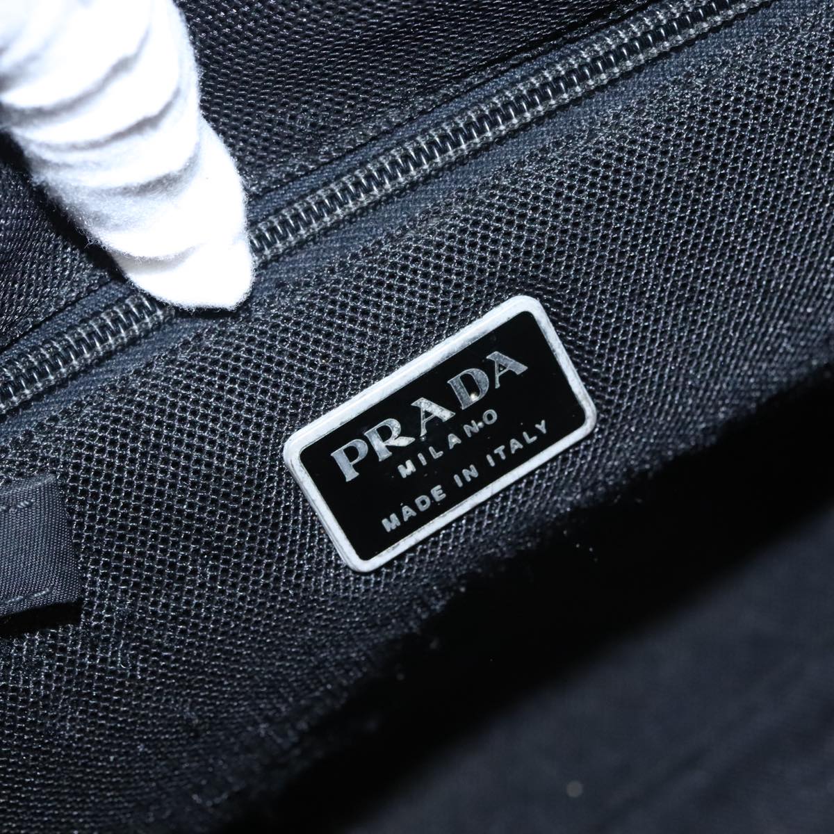 PRADA Tote Bag Nylon Beige Auth bs21295