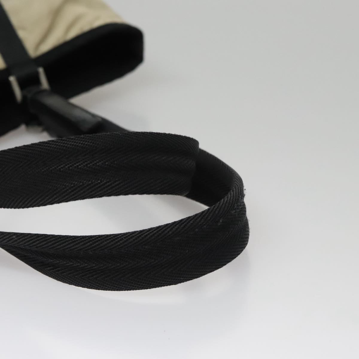 PRADA Tote Bag Nylon Beige Auth bs21295