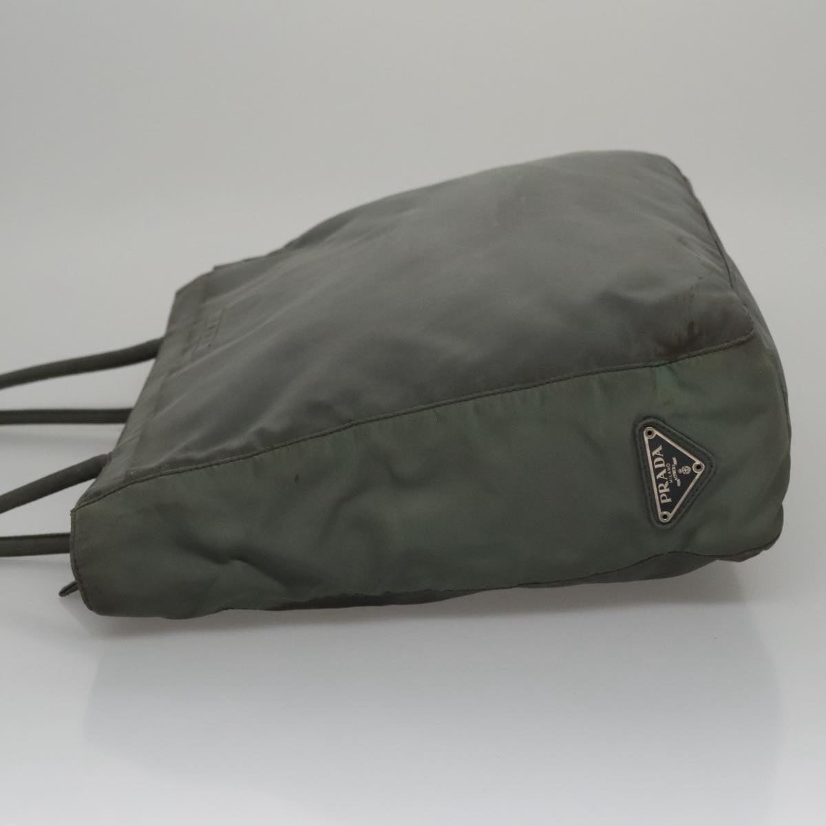 PRADA Tote Bag Nylon Gray Auth bs21296