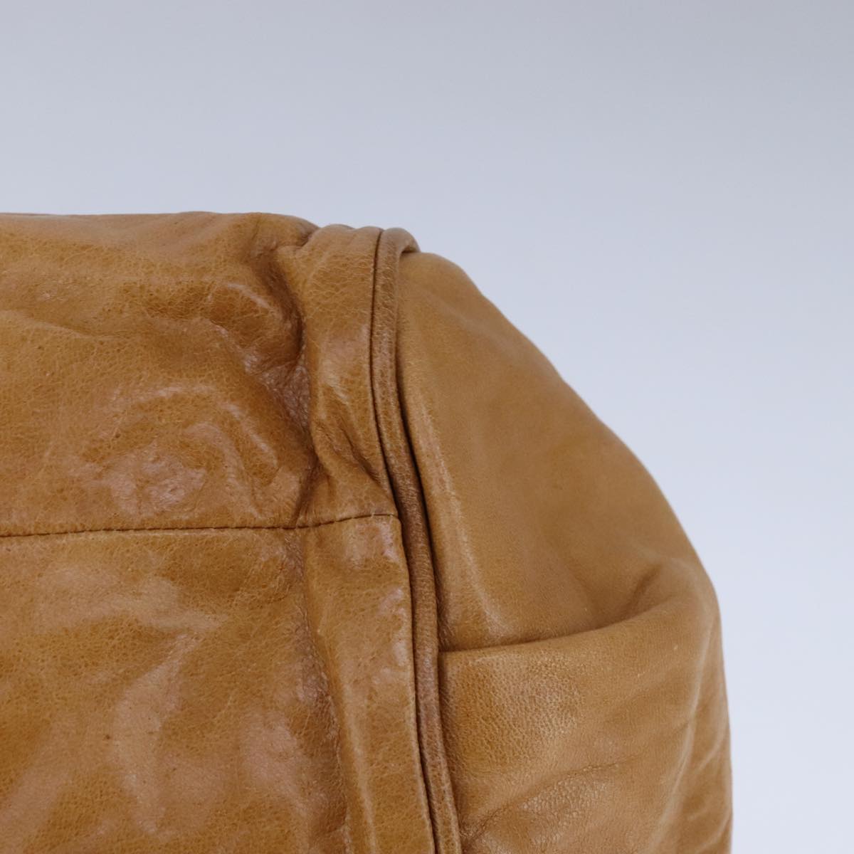 Chloe Etel Hand Bag Leather 2way Brown Gold Auth bs21307