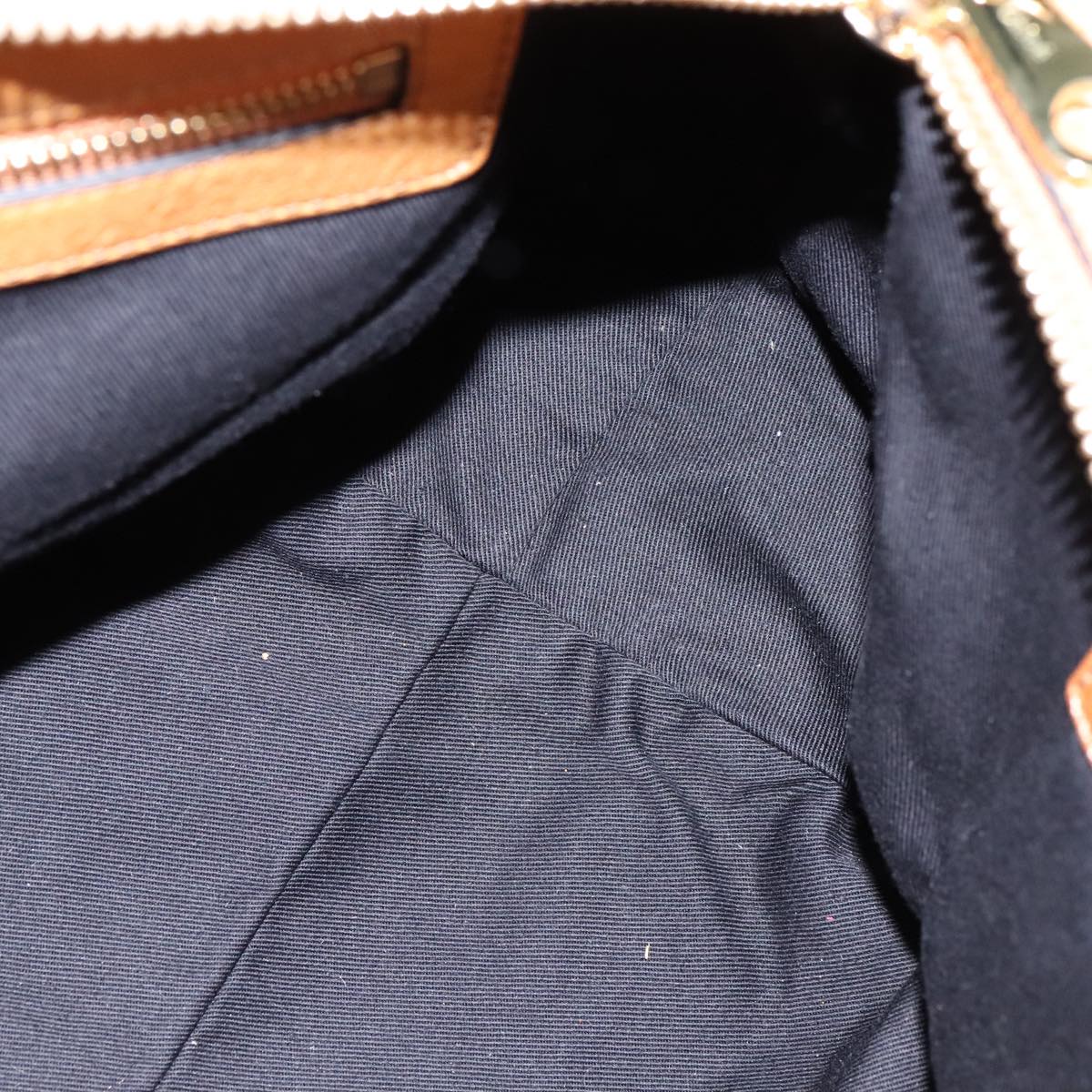 Chloe Etel Hand Bag Leather 2way Brown Gold Auth bs21307