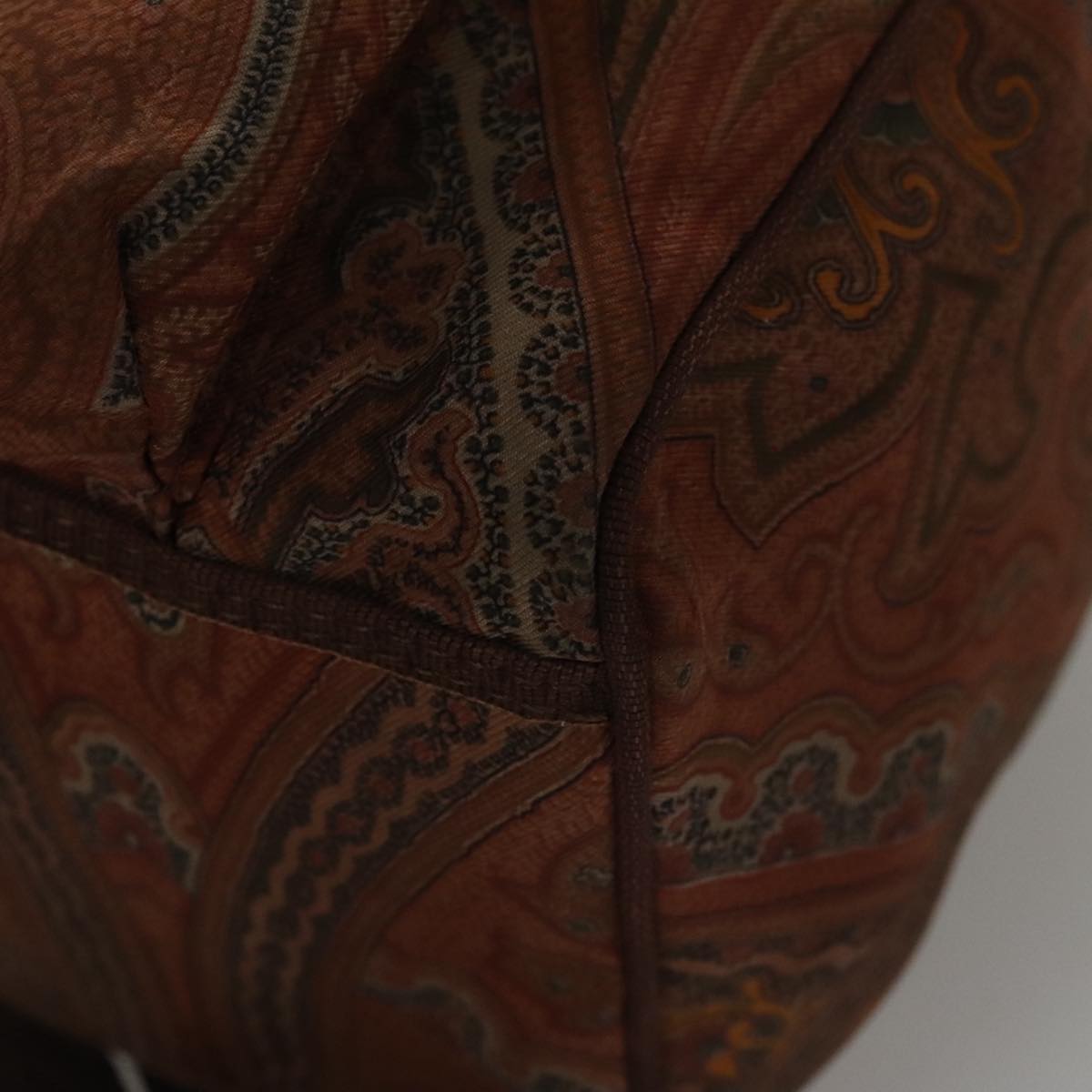 ETRO Paisley Backpack Nylon Brown Gold Auth bs21317