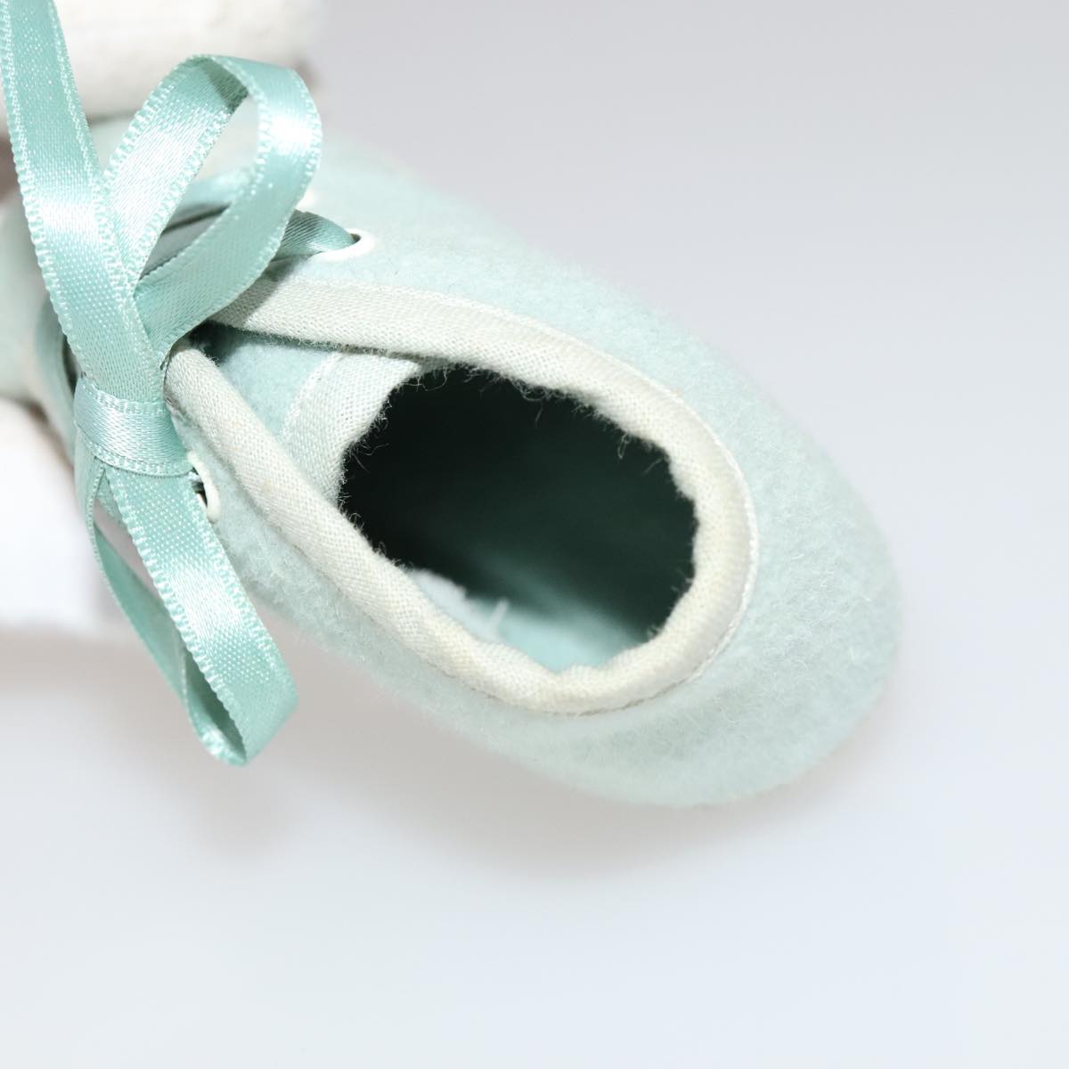 HERMES Baby Shoes Wool Light Blue Auth bs21342