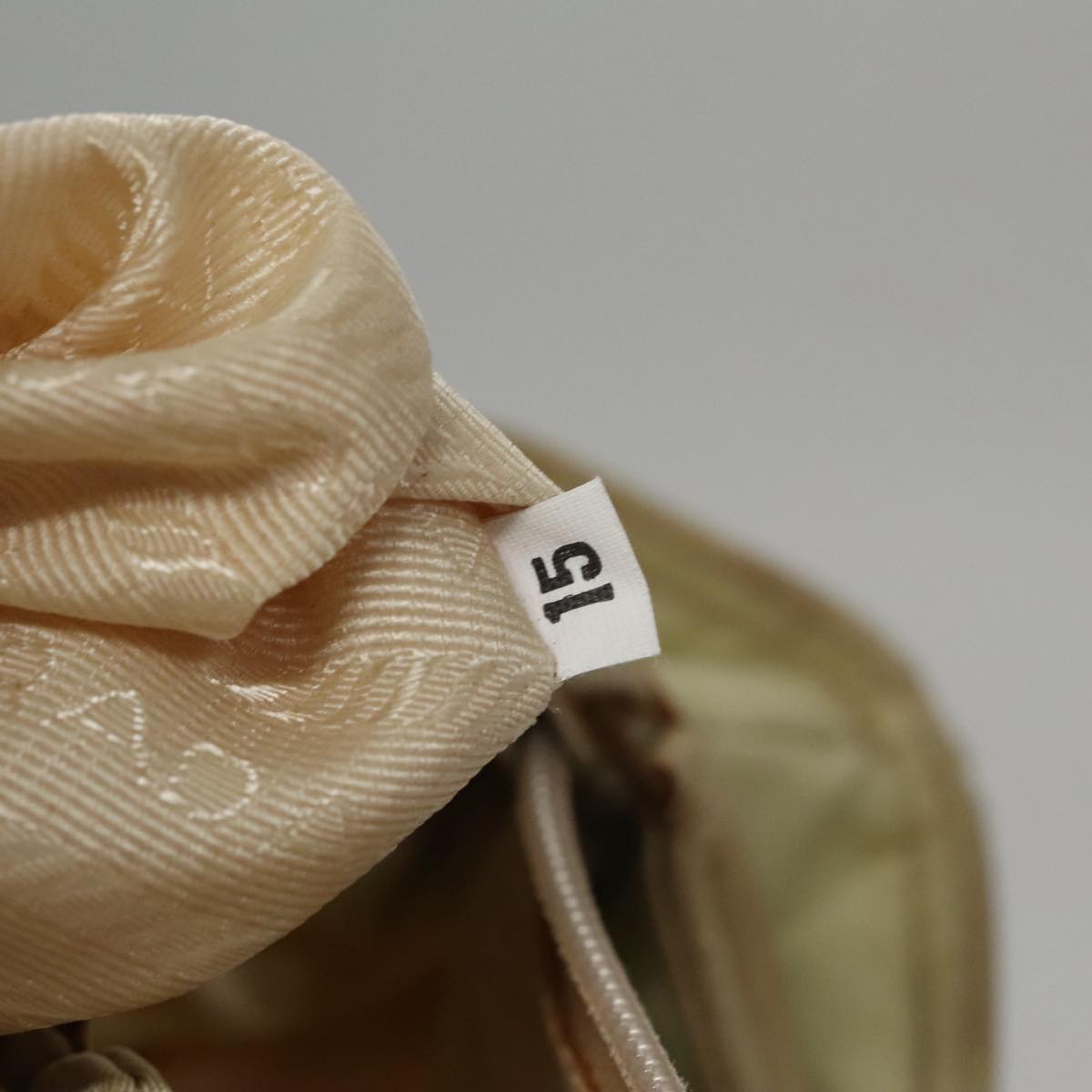PRADA Hand Bag Nylon Beige Auth bs21346