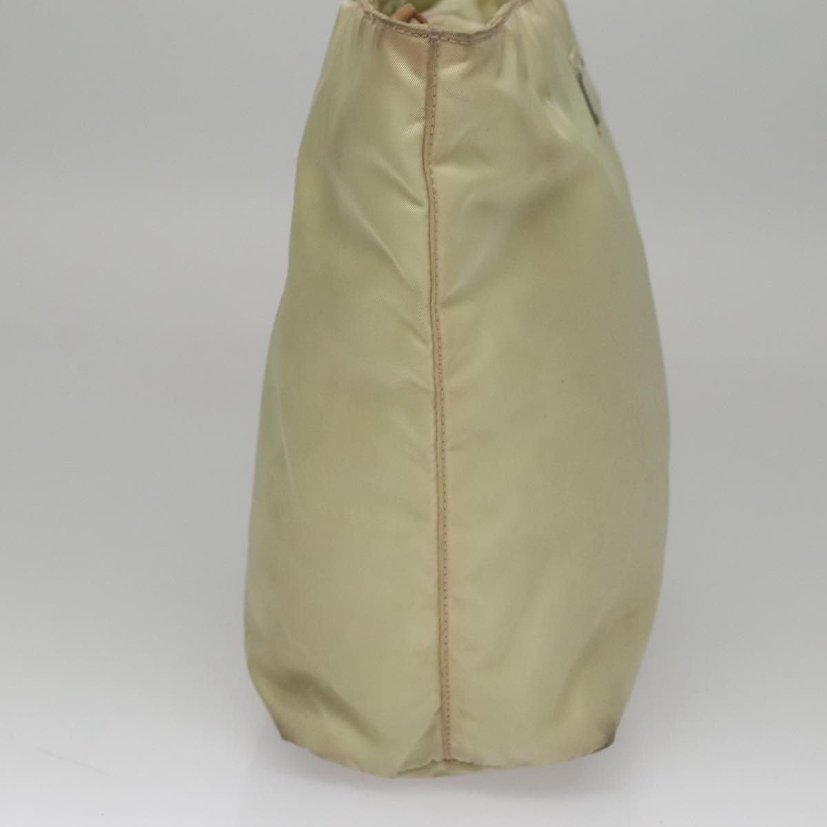 PRADA Hand Bag Nylon Beige Auth bs21346