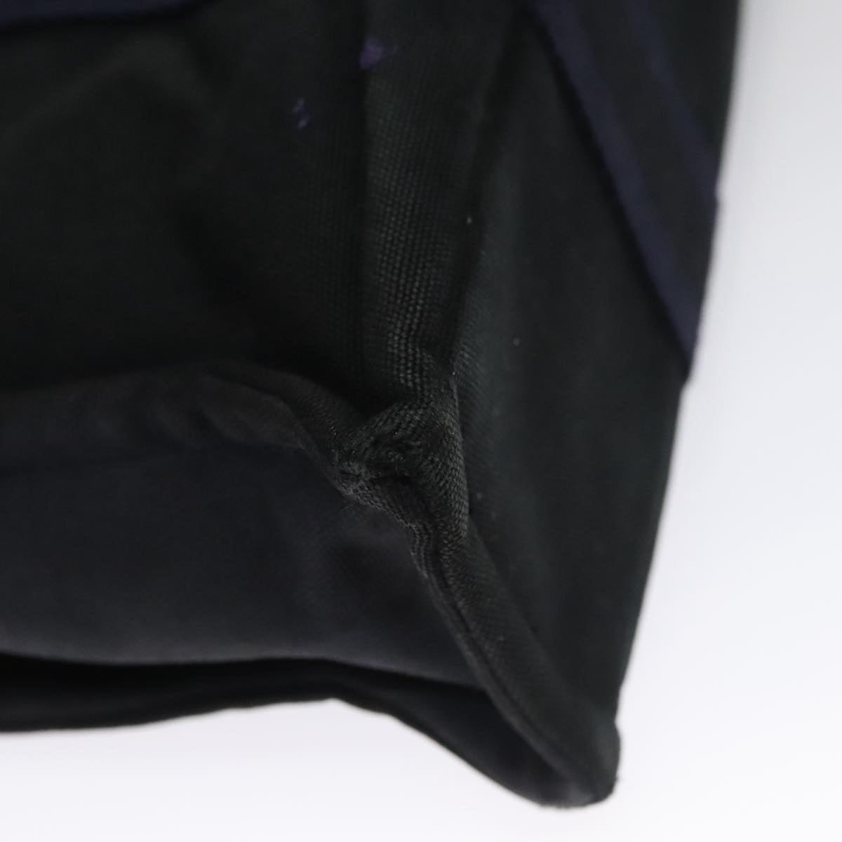 HERMES Fourre Tout PM Tote Bag Canvas Black Navy Auth bs21354