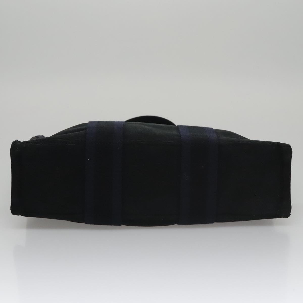 HERMES Fourre Tout PM Tote Bag Canvas Black Navy Auth bs21354