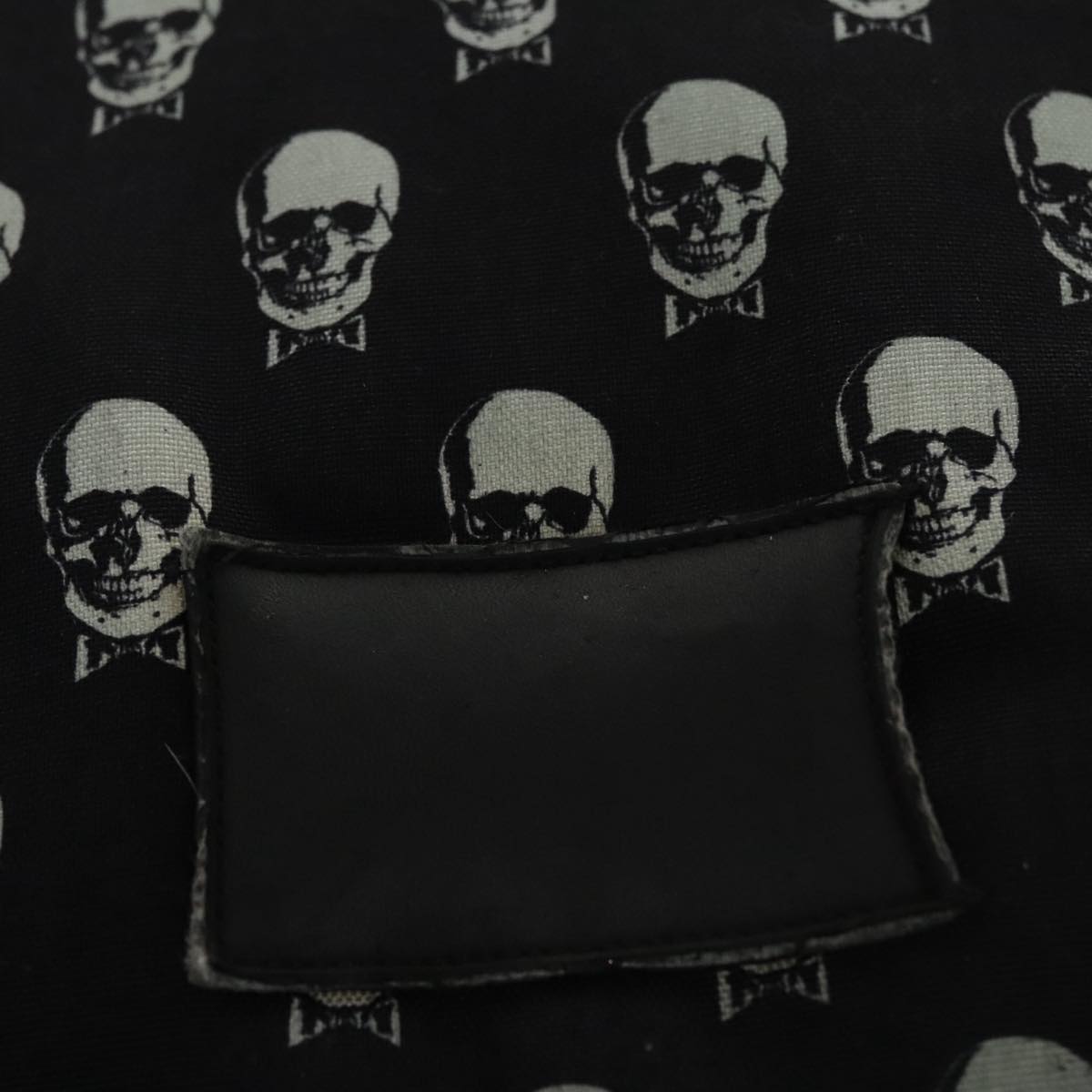 SAINT LAURENT Skull Backpack Canvas Black White Auth bs21358