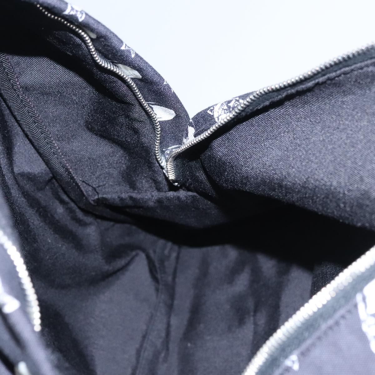 SAINT LAURENT Skull Backpack Canvas Black White Auth bs21358