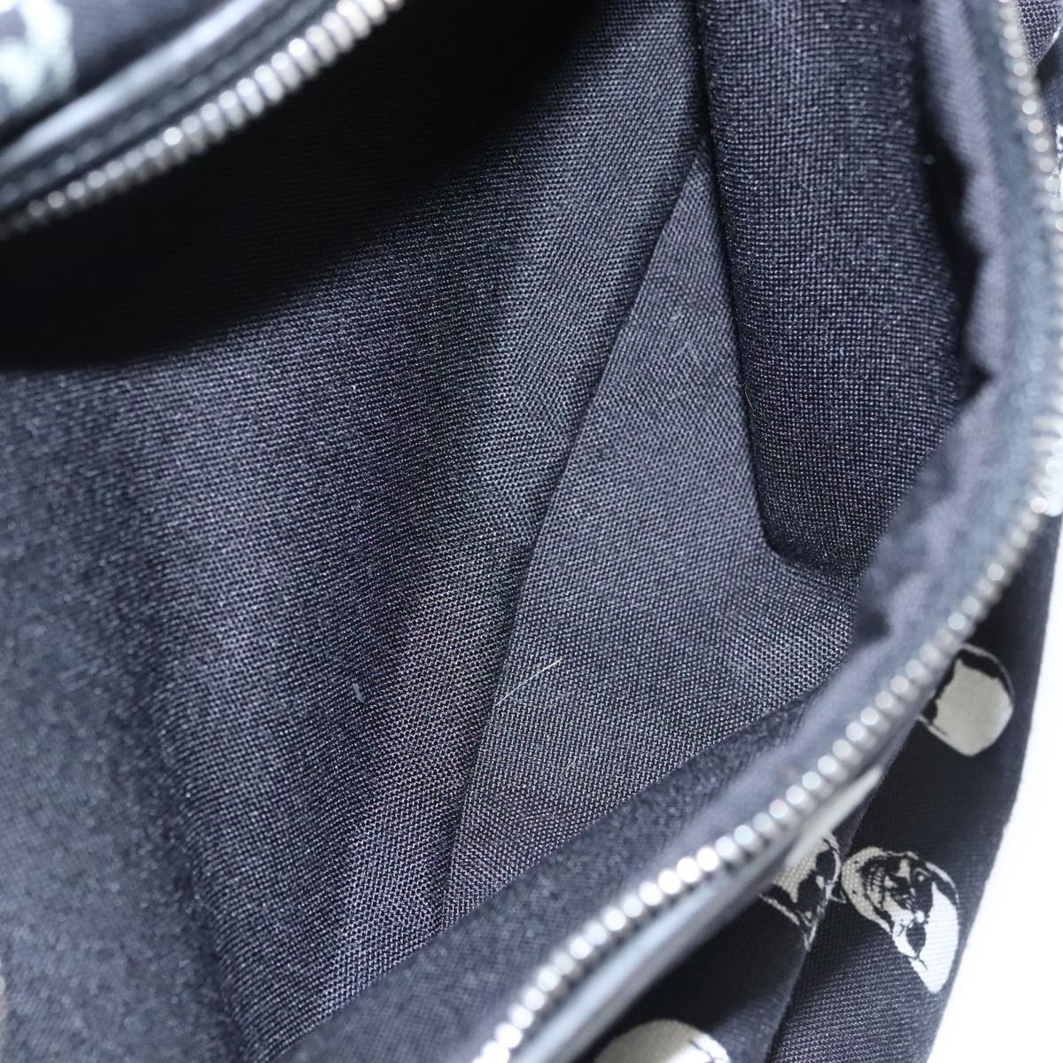 SAINT LAURENT Skull Backpack Canvas Black White Auth bs21358