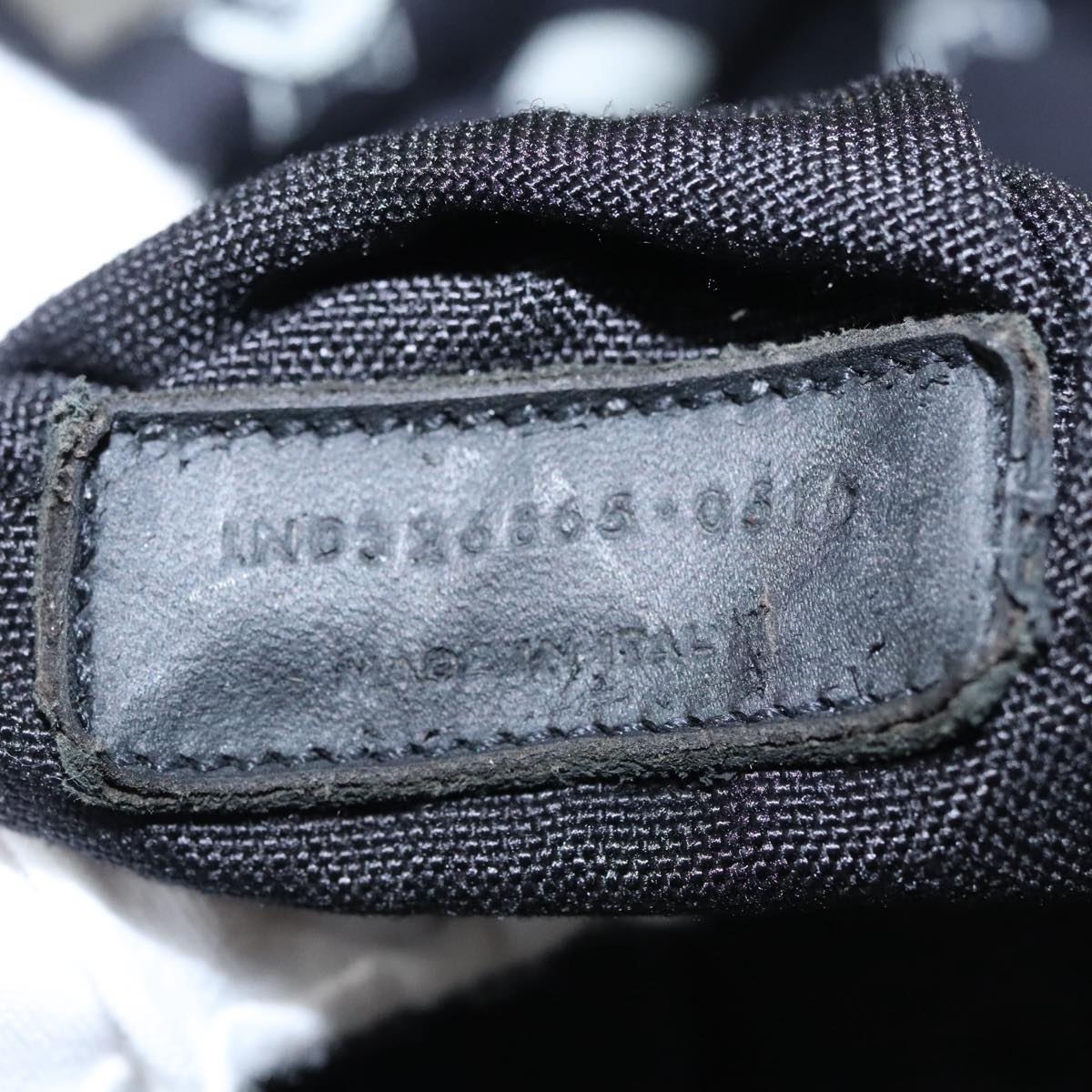 SAINT LAURENT Skull Backpack Canvas Black White Auth bs21358