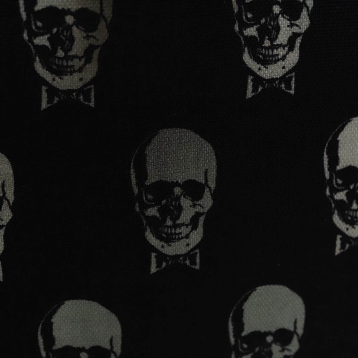 SAINT LAURENT Skull Backpack Canvas Black White Auth bs21358