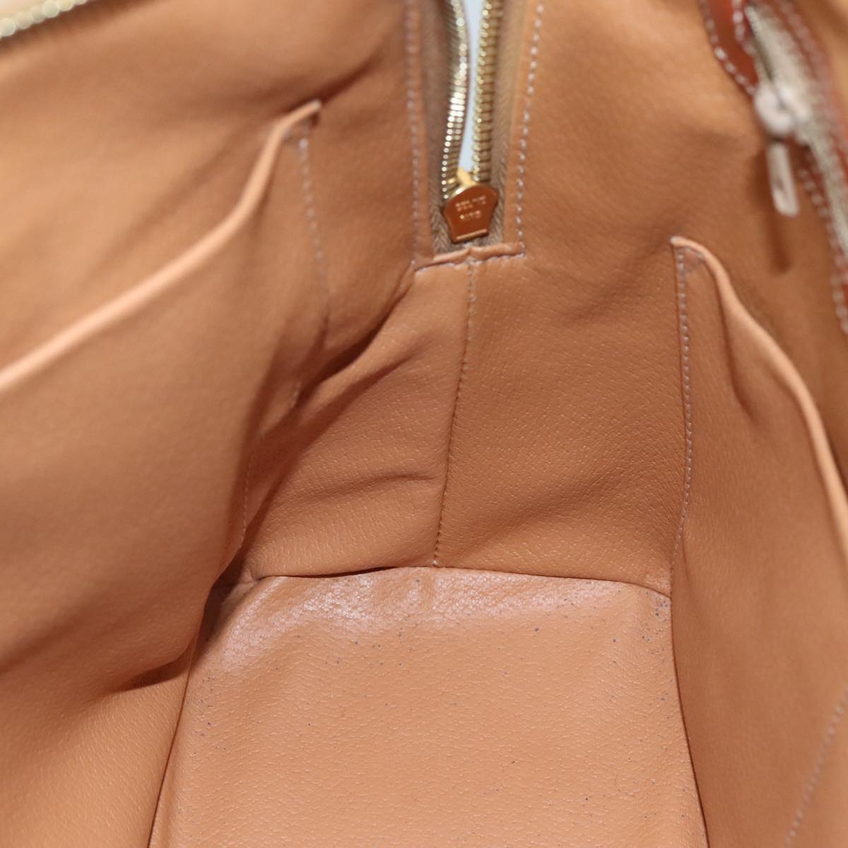 CELINE Macadam Canvas Hand Bag PVC Leather Brown Gold Auth bs21413