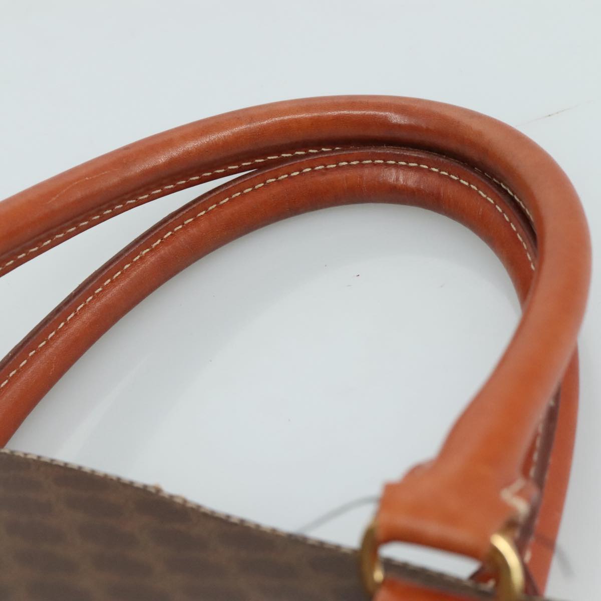 CELINE Macadam Canvas Hand Bag PVC Leather Brown Gold Auth bs21413