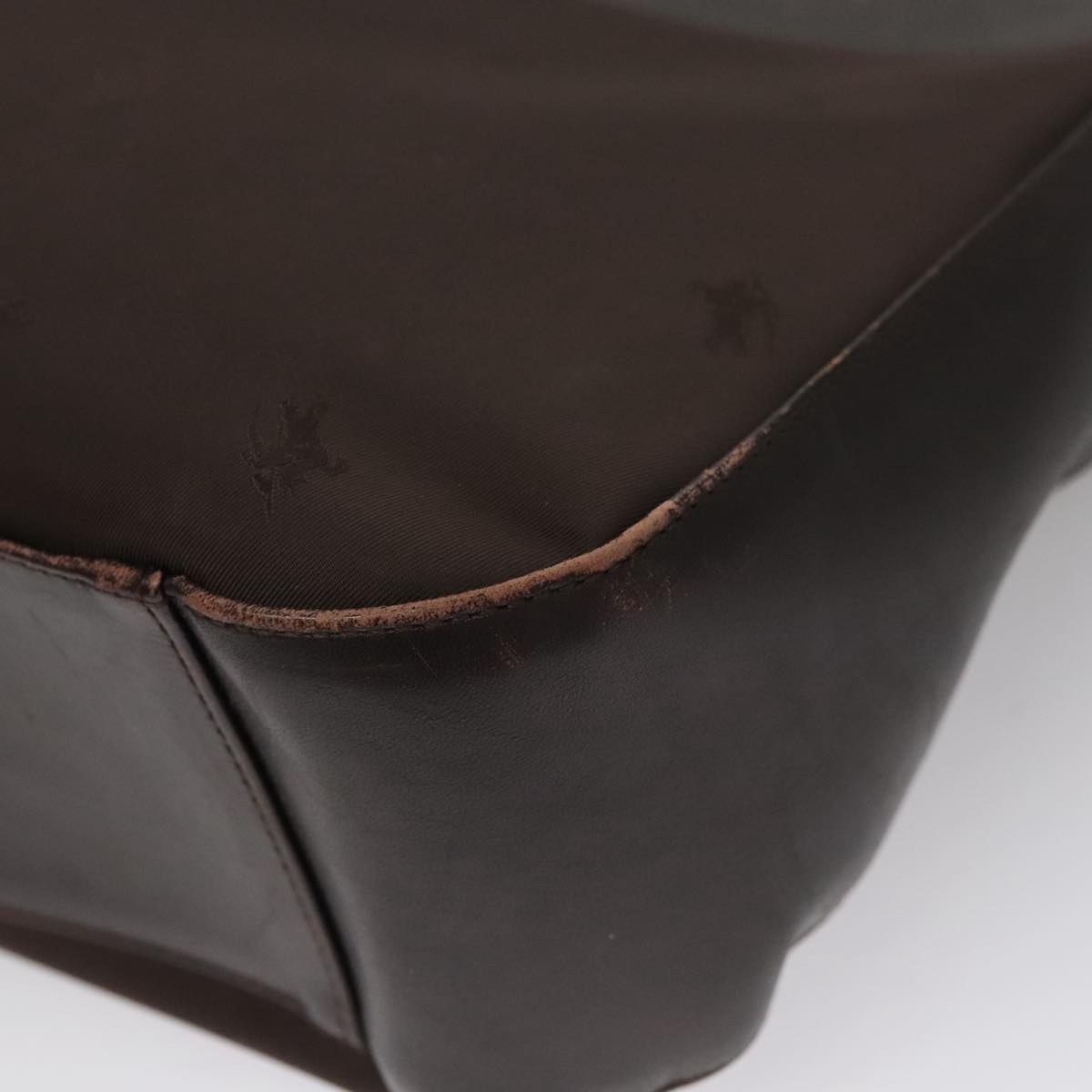 BURBERRY Shoulder Bag Nylon Leather Brown Auth bs21448