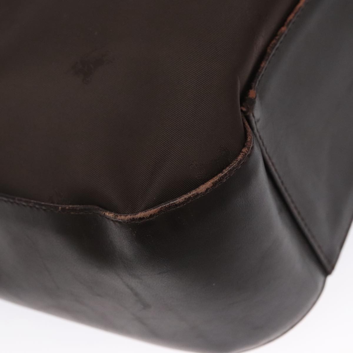 BURBERRY Shoulder Bag Nylon Leather Brown Auth bs21448