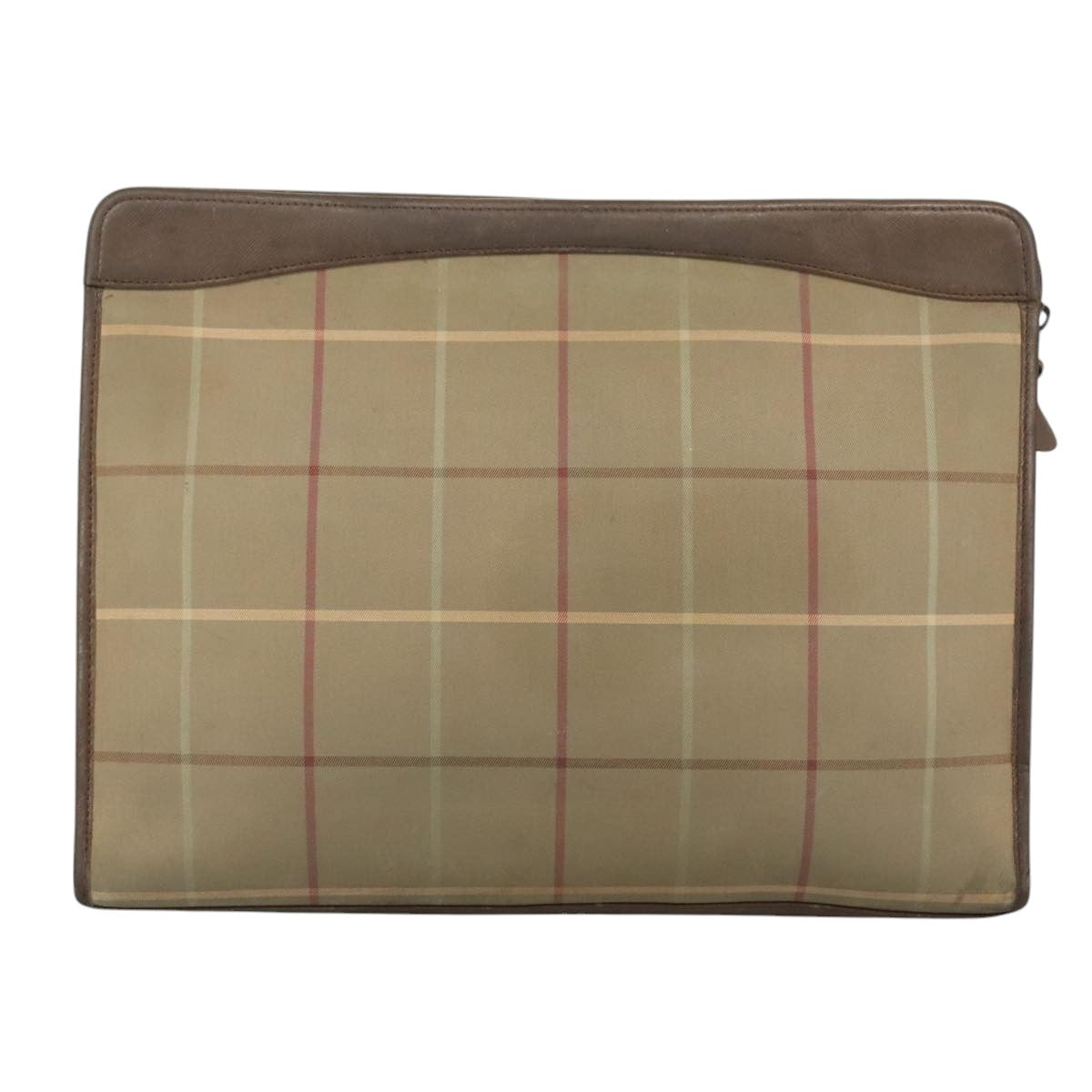 Burberrys Nova Check Clutch Bag Canvas Beige Auth bs21459