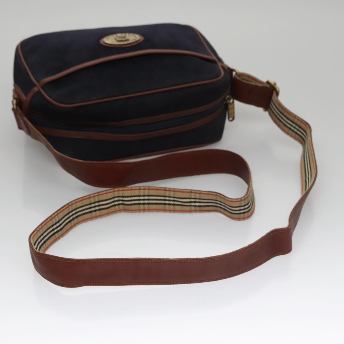 Burberrys Shoulder Bag Suede Navy Auth bs21460