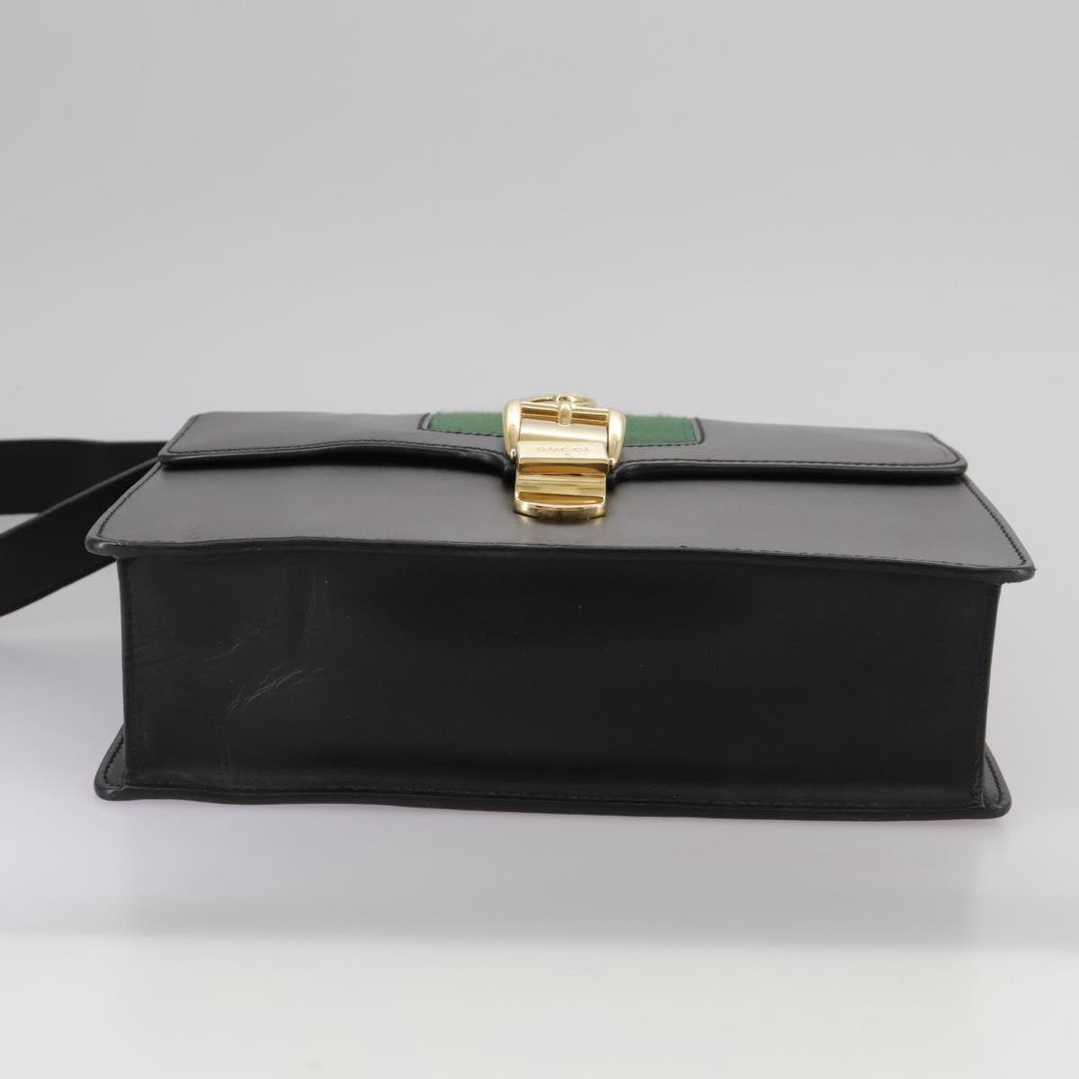 GUCCI Silvi Web Sherry Sherry Line Shoulder Bag Leather 421882 Auth bs21500