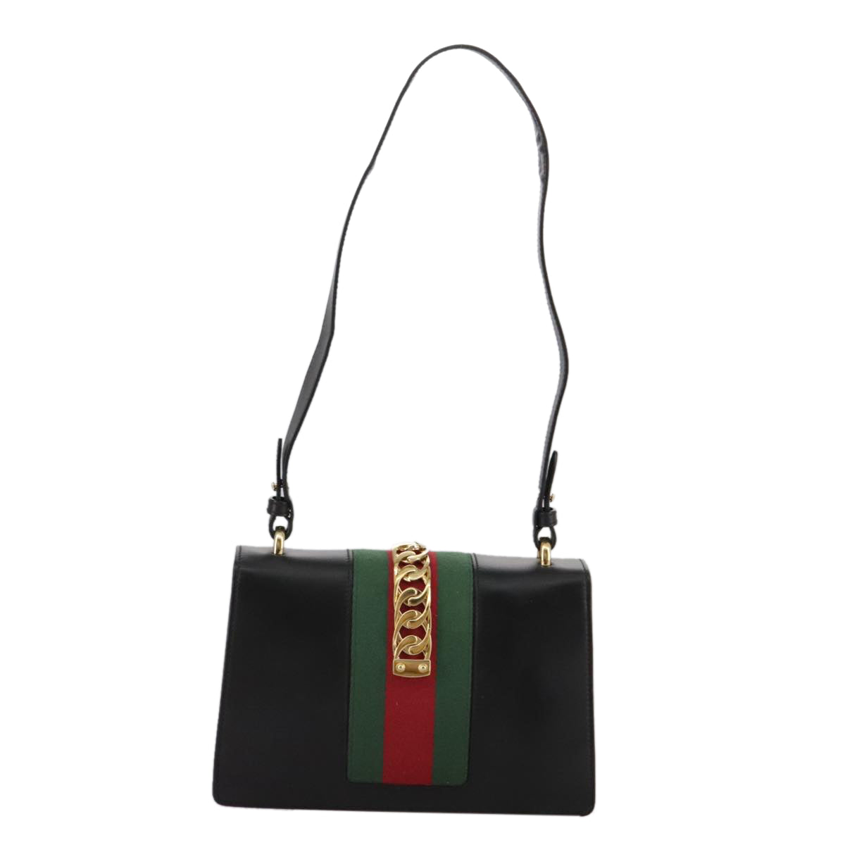 GUCCI Silvi Web Sherry Sherry Line Shoulder Bag Leather 421882 Auth bs21500