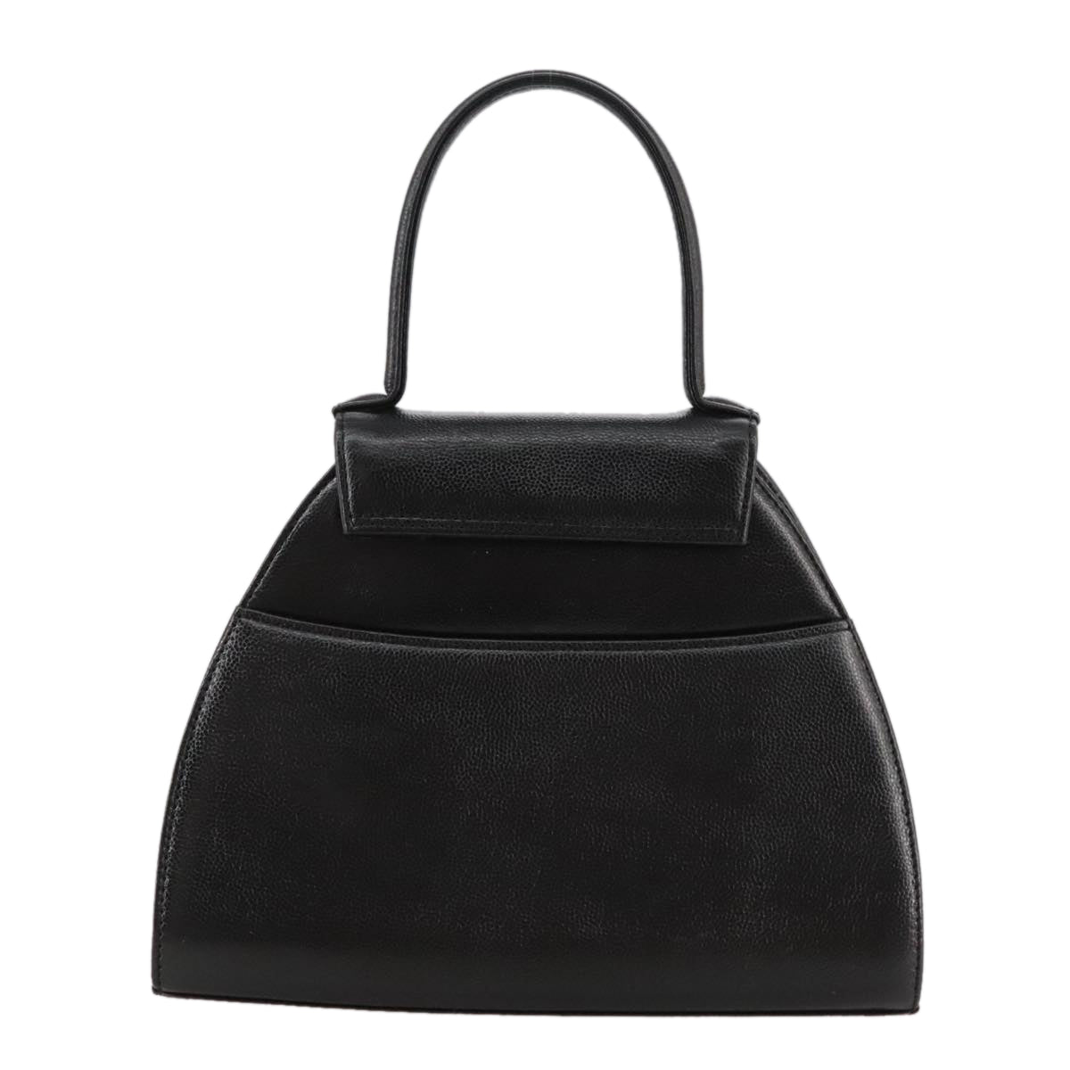 GIVENCHY Hand Bag Leather Black Gold Auth bs21514