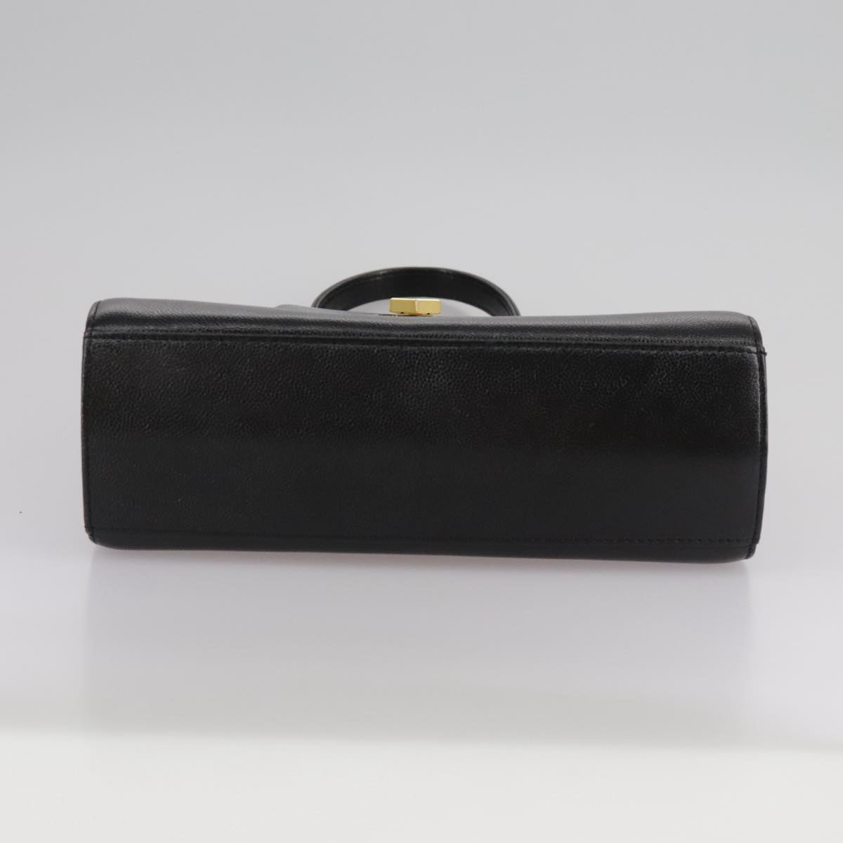 GIVENCHY Hand Bag Leather Black Gold Auth bs21514