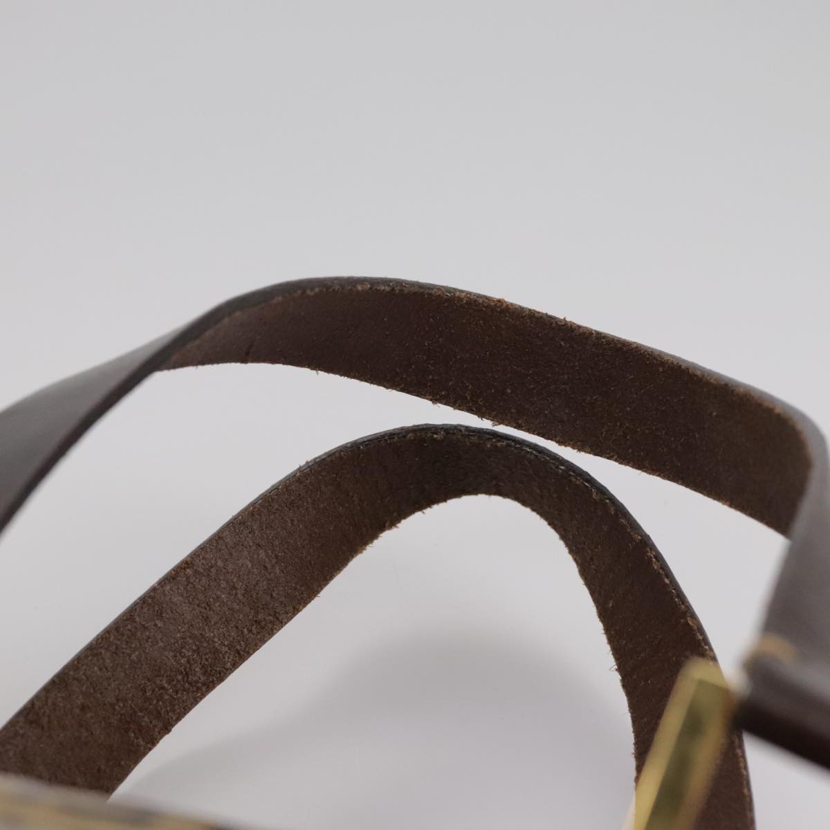 FENDI Zucchino Canvas Hand Bag Brown Gold Auth bs21516
