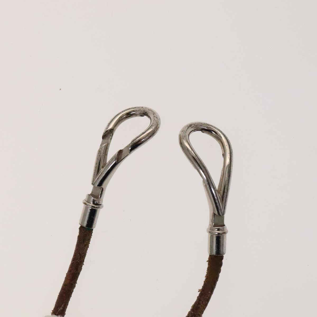 HERMES Bracelet Necklace Leather 2Set Beige Auth bs21522