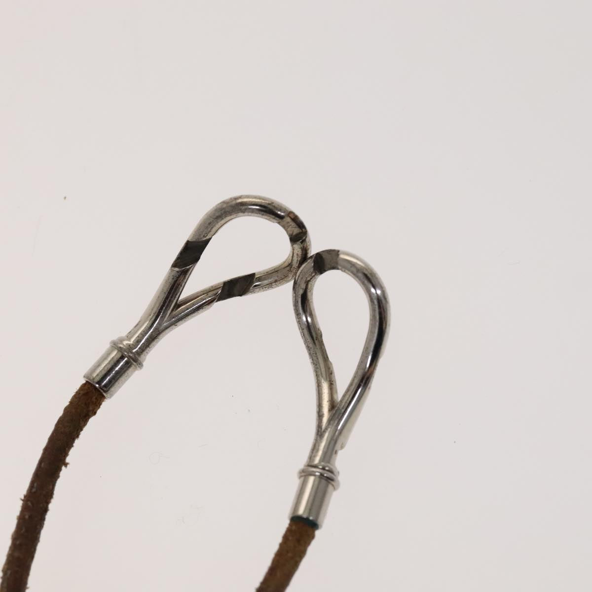 HERMES Bracelet Necklace Leather 2Set Beige Auth bs21522