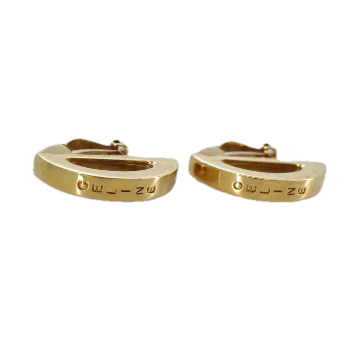 CELINE Earring metal Gold Auth bs21524