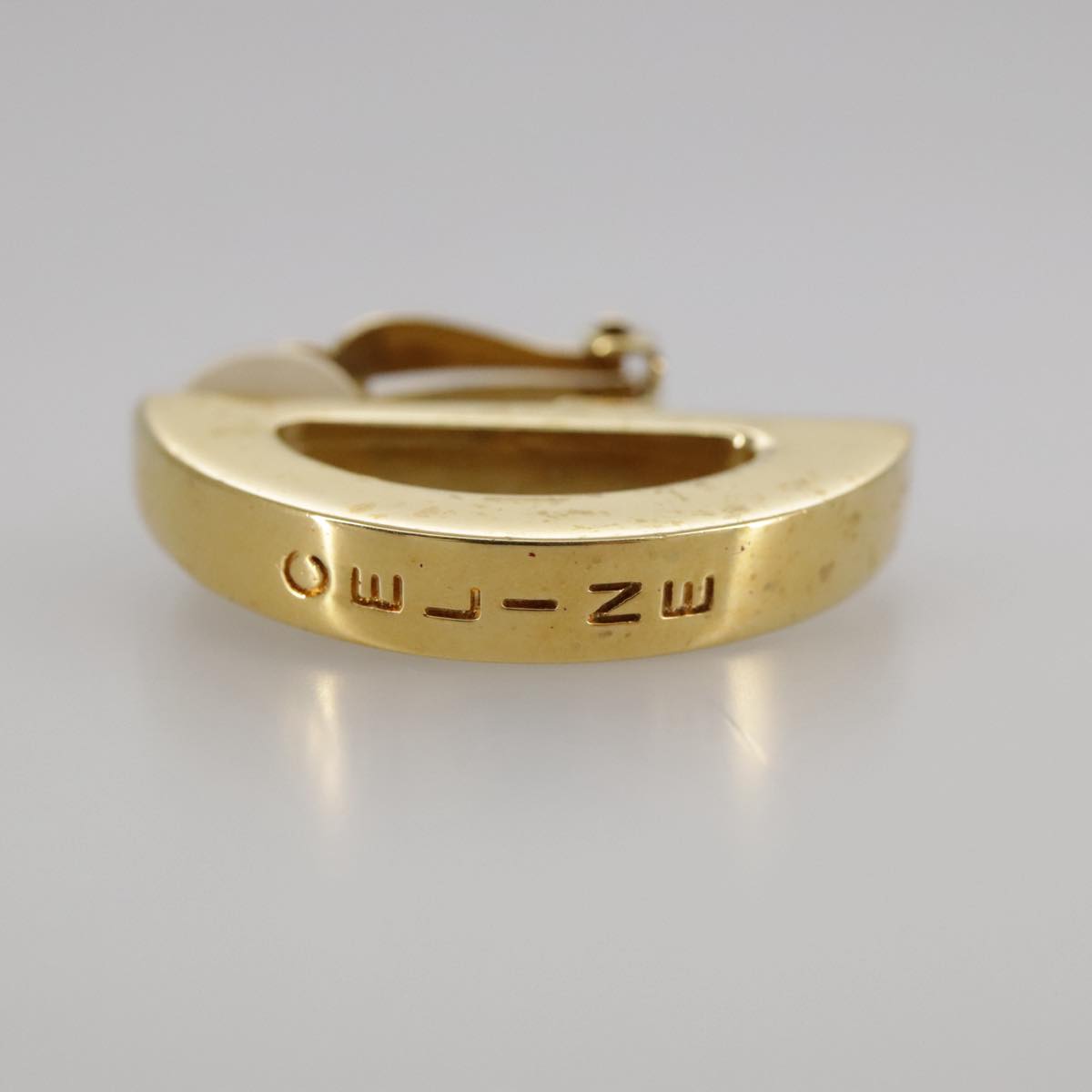 CELINE Earring metal Gold Auth bs21524