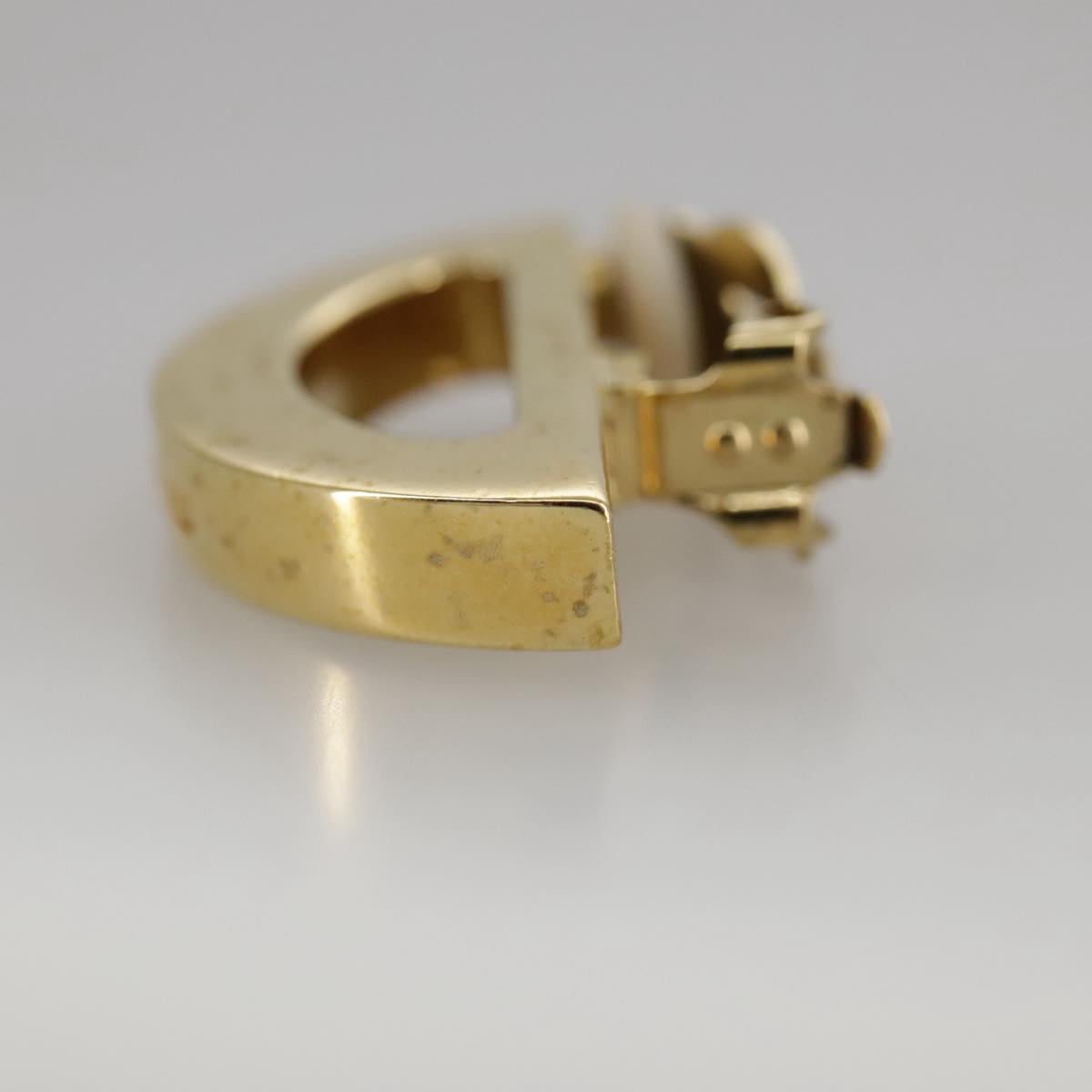 CELINE Earring metal Gold Auth bs21524